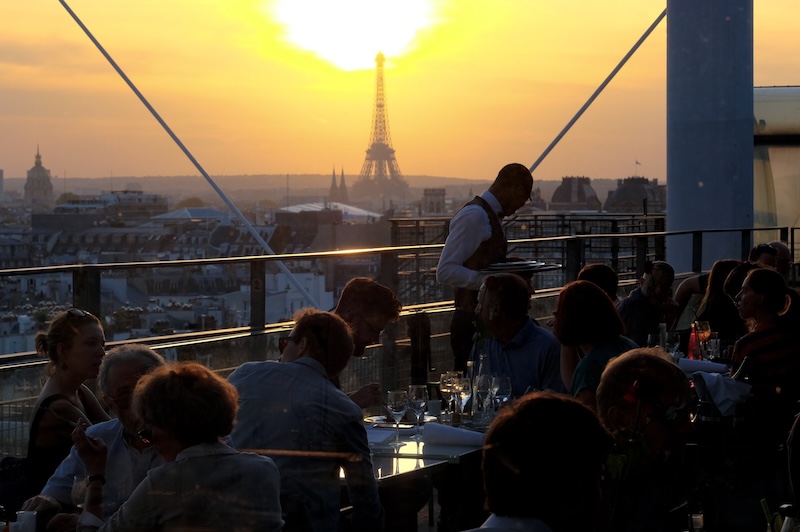 14 July at Le Georges: stunning view of the fireworks from the Eiffel Tower